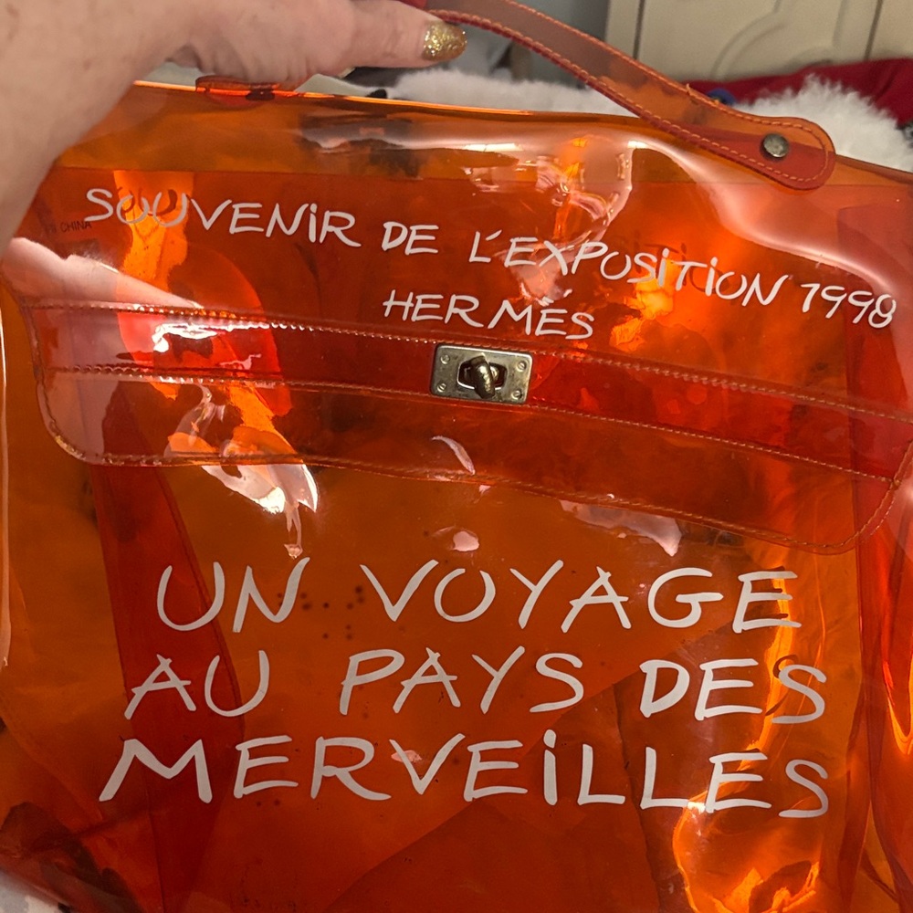 Hermes Vibrant Orange Tote Bag - Picture 2 of 7